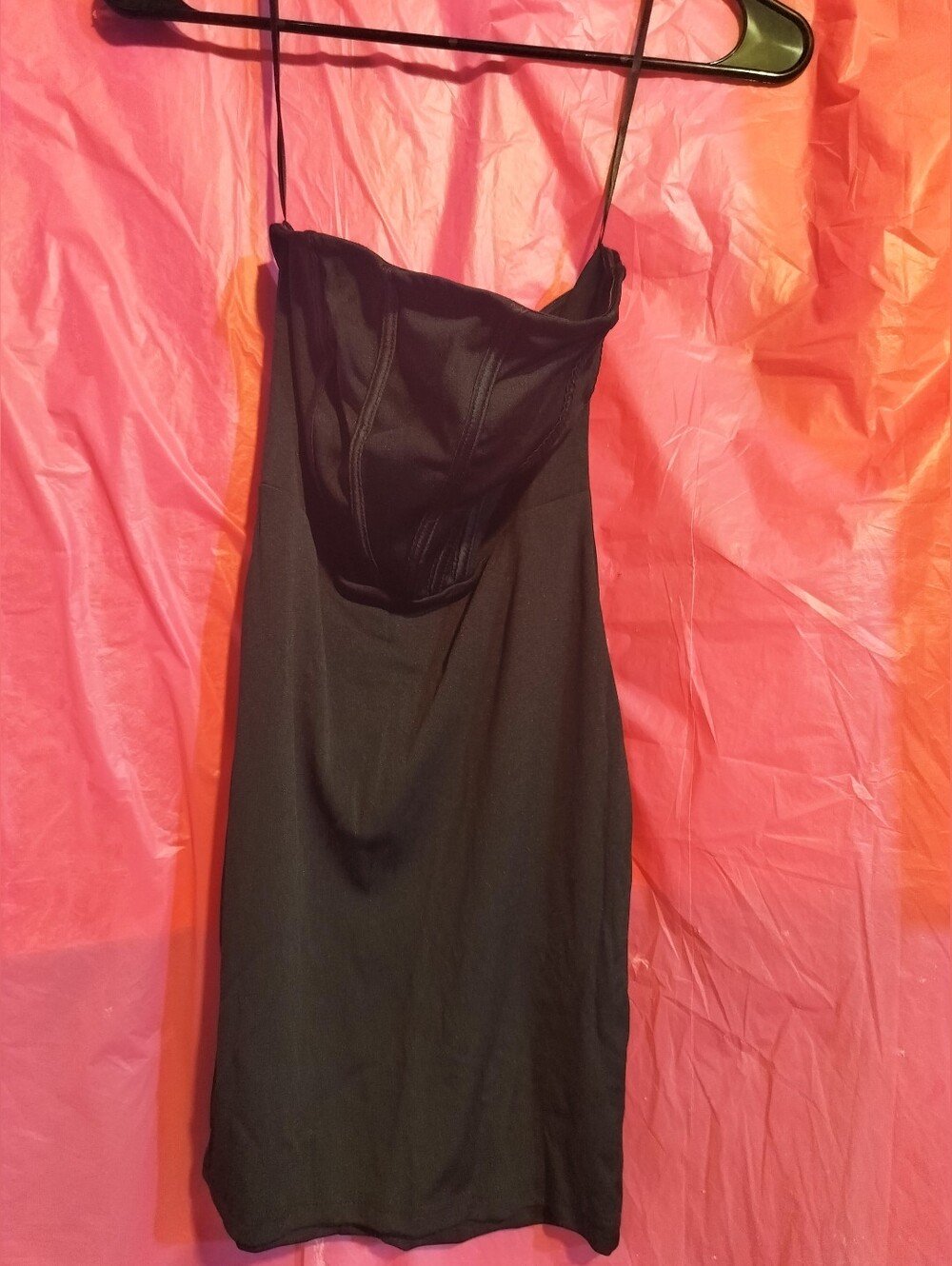 Black Mini Dress with Corset Bodice